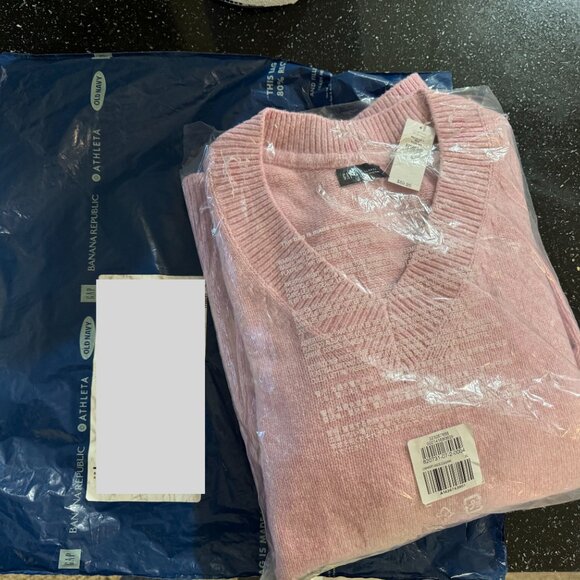 Pink GAP CashSoft Oversized V-Neck Sweater NWT Size XL - Picture 6 of 7